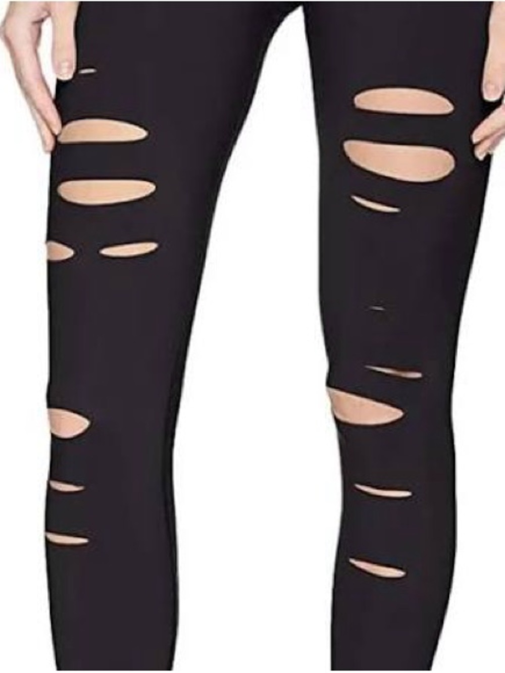 Alo Yoga Ripped Warrior Black Leggings - Picture 3 of 4